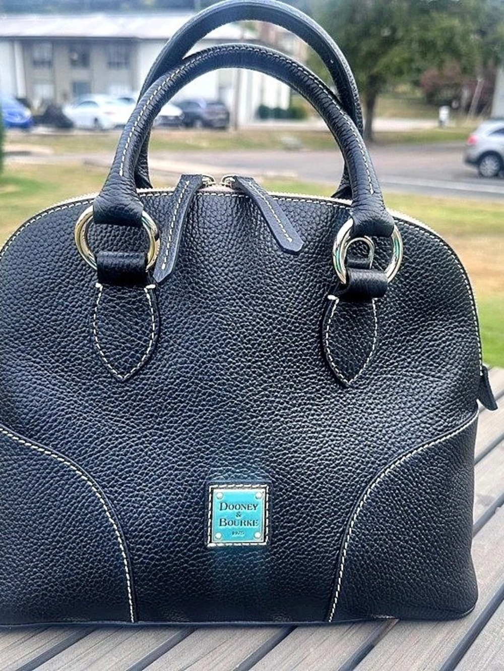 Dooney & Bourke Lucca Leather Domed Satchel Black